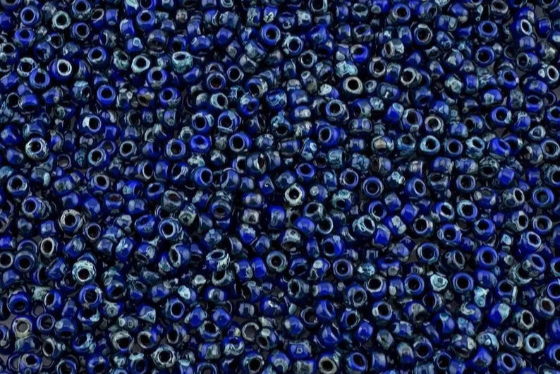 10 g Miyuki perlen 11/0 Picasso Opak Opak Kobalt 4518