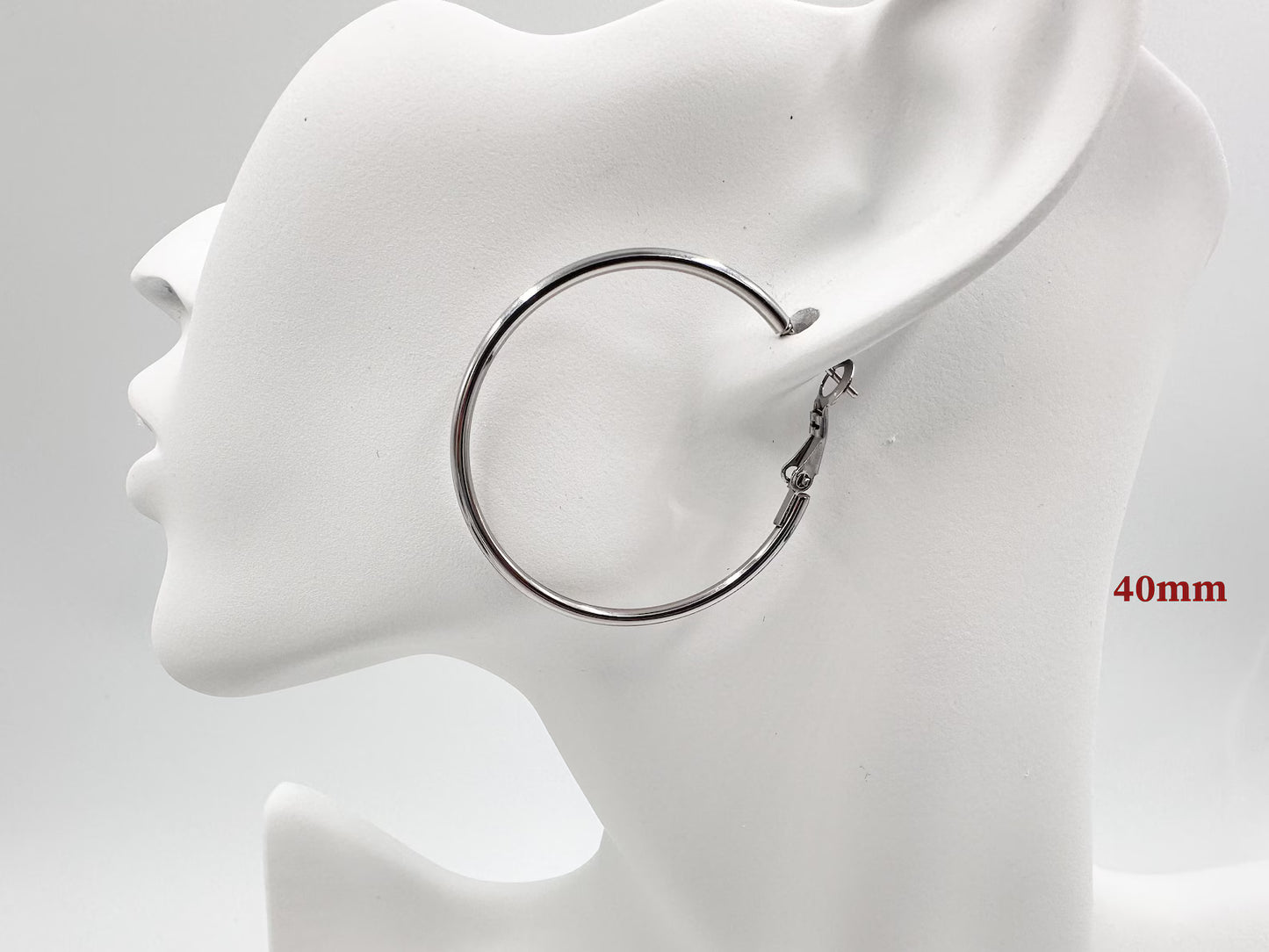 Stainless Steel Hoop Earrings 30mm 35mm 40mm 50mm 60mm 70mm, making earrings DIY