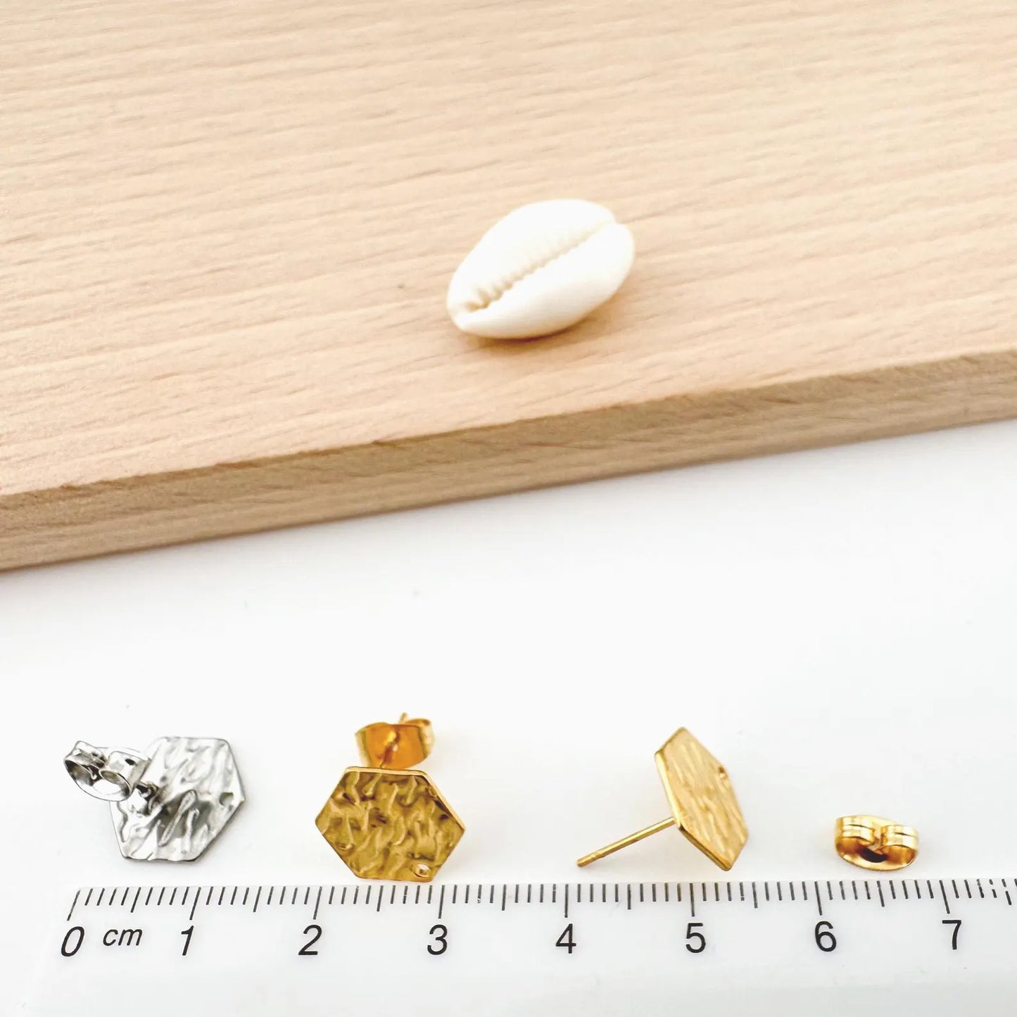 Stainless Steel Stud Earrings 12mm hexagon shape for Pendant DIY accessories making Earrings jewelry