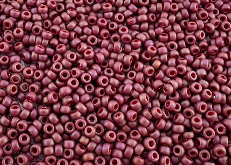 10 g Miyuki perlen 11/0 Frost Op Glaze Rnbw Dunkelrot Rocailles 4696