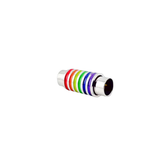 Magnetverschluss aus Edelstahl in Regenbogenfarben (ID 6 mm)