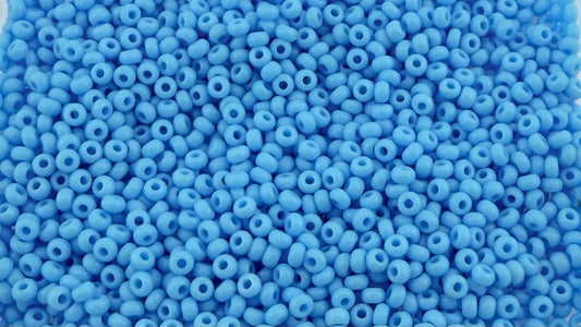 9/0 Preciosa Ornela Rocailles Blau (Hell Lagoon opak - 63020B) 30 g, Böhmische Rocailles für DIY Schmuck