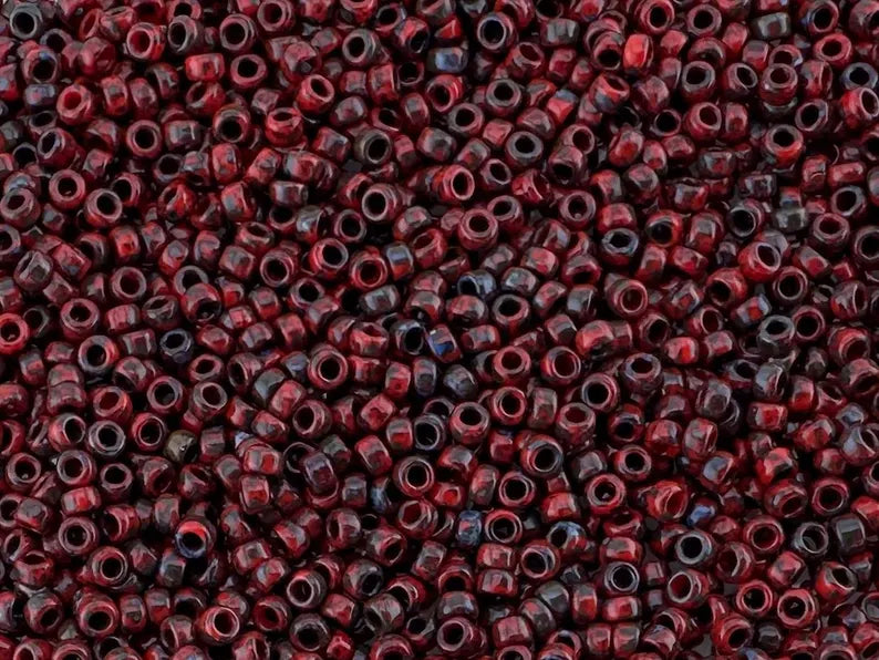 10 g Miyuki perlen 11/0 Picasso Opak Roter Granat 4513 10 g