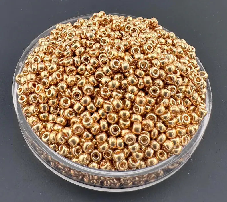 10 g Miyuki perlen 11/0, galvanisiertes Gold 1052, japanische rocailles 2 mm