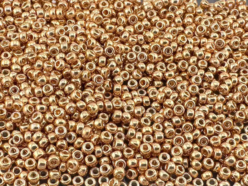 10 g Miyuki perlen 11/0, galvanisiertes Gold 1052, japanische rocailles 2 mm