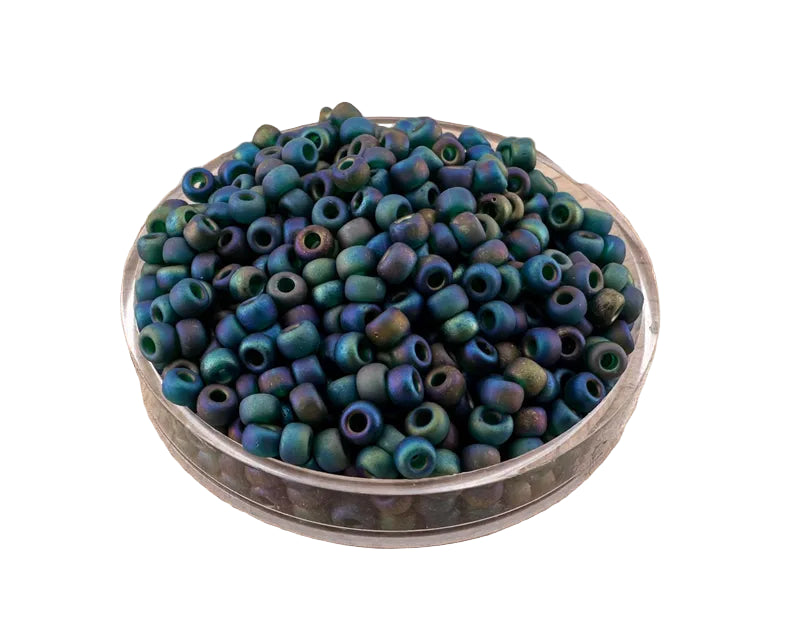 10 g Miyuki 8/0 11/0 Rocailles, mattiert, transparent, dunkelgrün, AB 0156FR, japanische Perlen, Größe 2 mm 3 mm