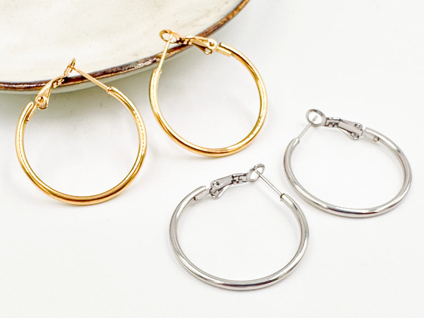 Stainless Steel Hoop Earrings 30mm 35mm 40mm 50mm 60mm 70mm, making earrings DIY
