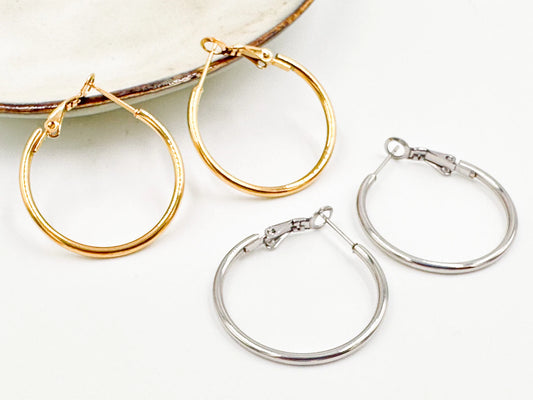Stainless Steel Hoop Earrings 30mm 35mm 40mm 50mm 60mm 70mm, making earrings DIY