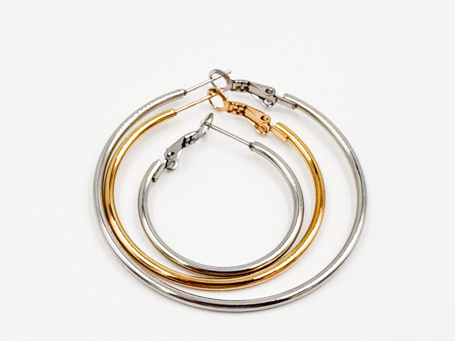 Stainless Steel Hoop Earrings 30mm 35mm 40mm 50mm 60mm 70mm, making earrings DIY