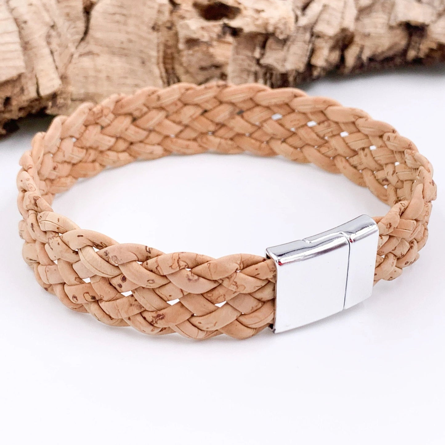 Handmade Unisex Cork Bracelet - Vegan  Eco-friendly