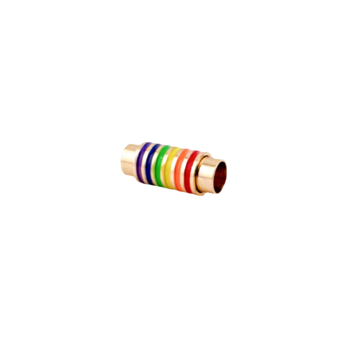 Magnetverschluss aus Edelstahl in Regenbogenfarben (ID 6 mm)