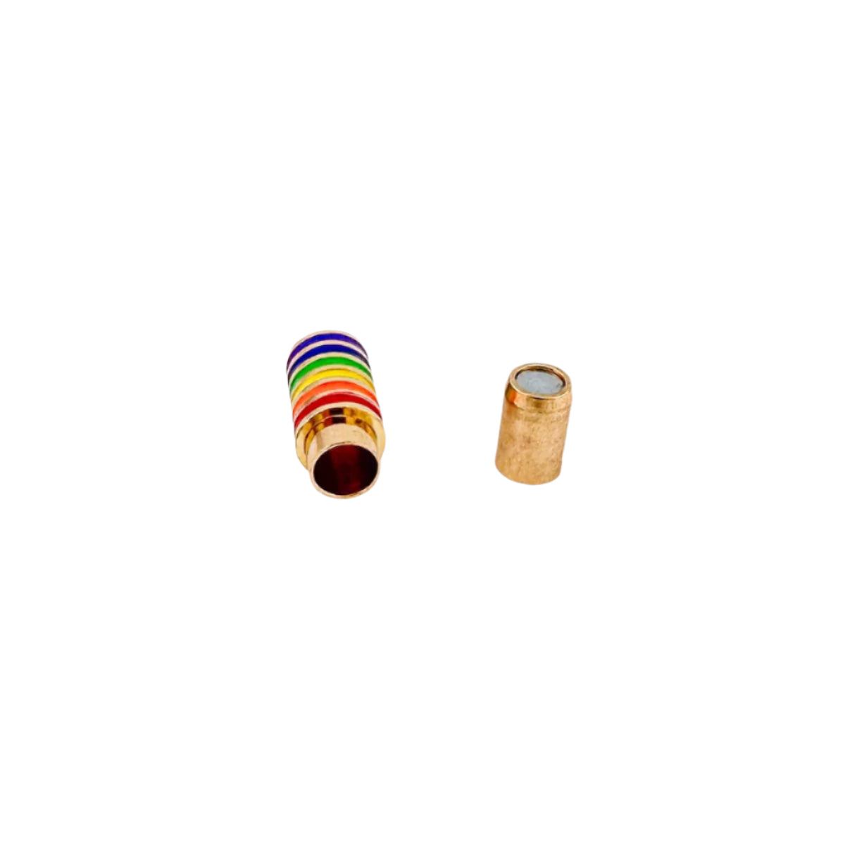 Magnetverschluss aus Edelstahl in Regenbogenfarben (ID 6 mm)