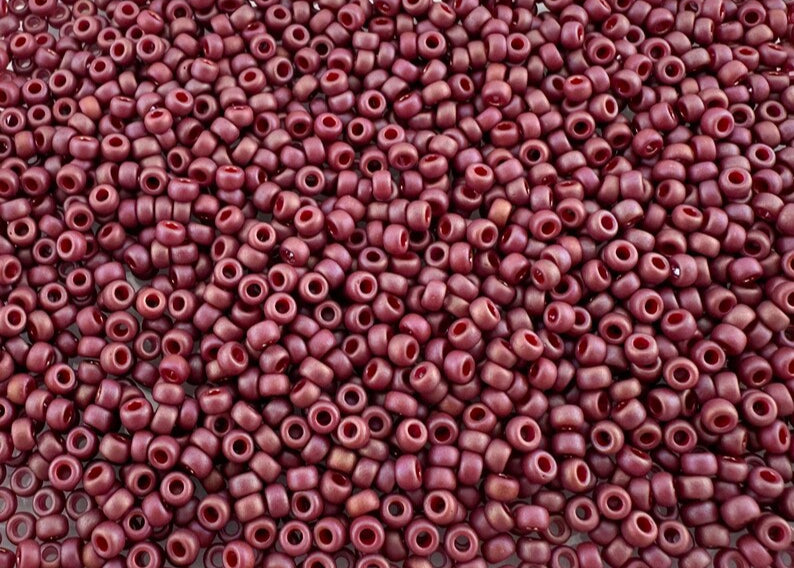 10 g Miyuki perlen 11/0 Frost Op Glaze Rnbw Dunkelrot Rocailles 4696