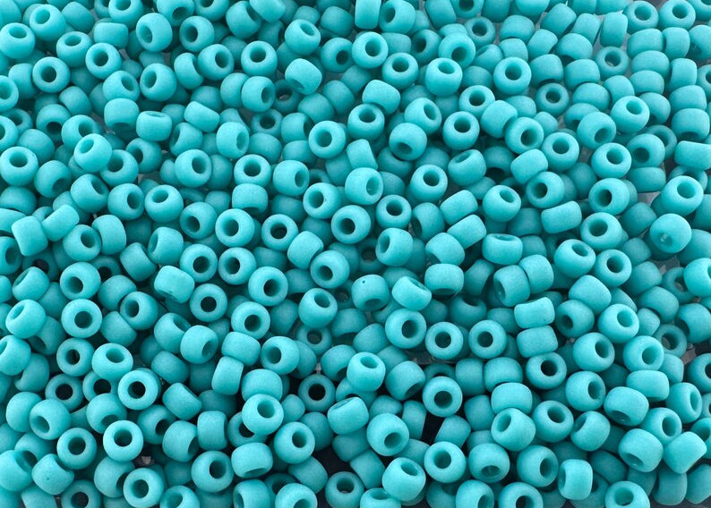 10 g Miyuki perlen 8/0, matt, opak, türkisgrün 0412F, japanische Rocailles 3 mm