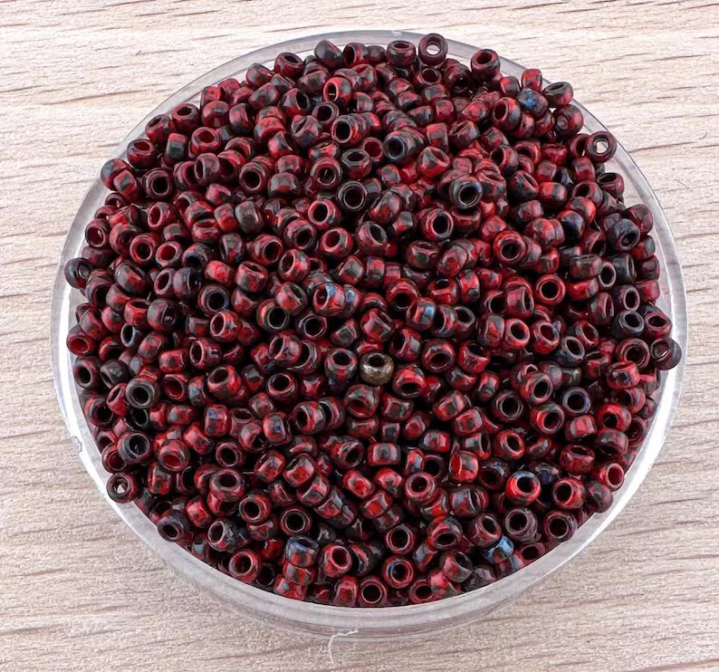10 g Miyuki perlen 11/0 Picasso Opak Roter Granat 4513 10 g