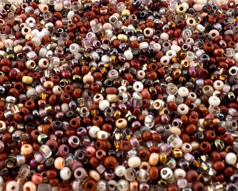10/0 Preciosa Ornela Rocailles 608 Mix Braun 20g, Böhmische Rocailles DIY Schmuck