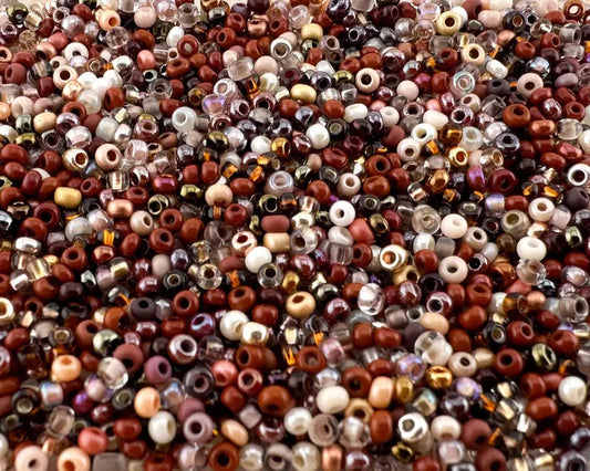 10/0 Preciosa Ornela Rocailles 608 Mix Braun 20g, Böhmische Rocailles DIY Schmuck